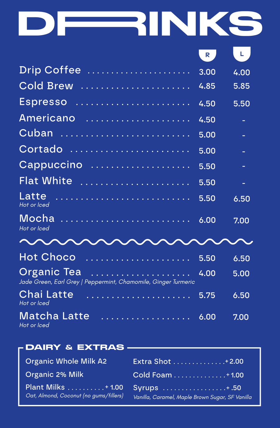 Menu – Doza Shop