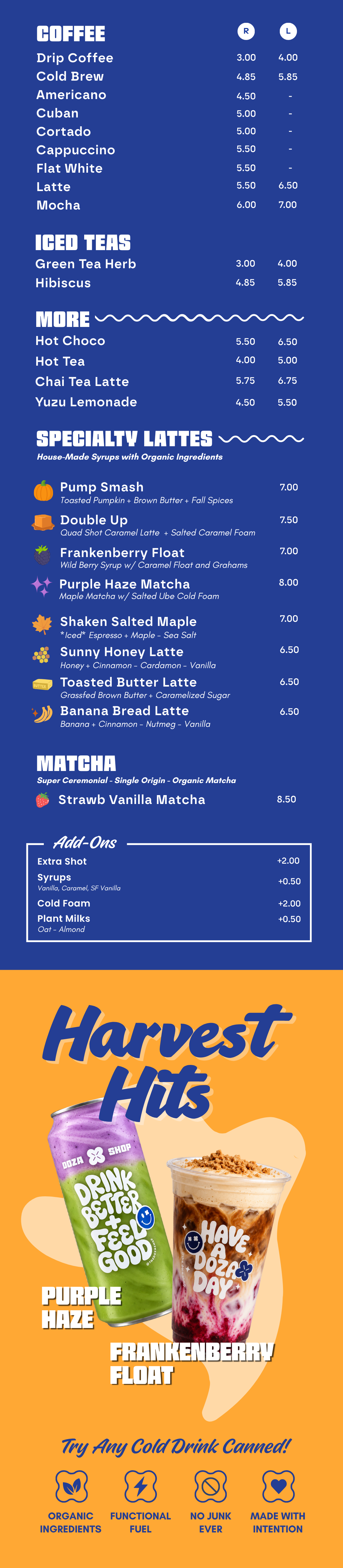 Menu – Doza Shop